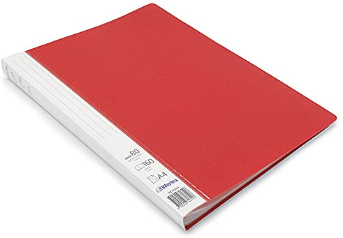 Waytex 931336R Protège Documents A4 160 vues Premium en Polypropylène Opaque Identifiable - 80 Pochettes transparentes - Rouge