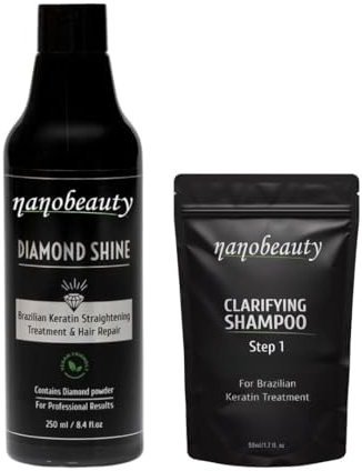 Brazilian Keratin haarglättung Treatment, Formaldehyd frei Diamond Shine 250ml Vegan Luxury Blow dry /repair Kit Plus 50ml Shampoo - Real Diamond
