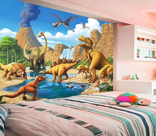 3D Junge Raumdekoration Tapete Dinosaurier Wandbild Kinder Schlafzimmer Hintergrundbild Schule Spielplatz Tapete Tapete 3d wandbild tapeten vintage Moderne Hintergrundbild-350cm×256cm
