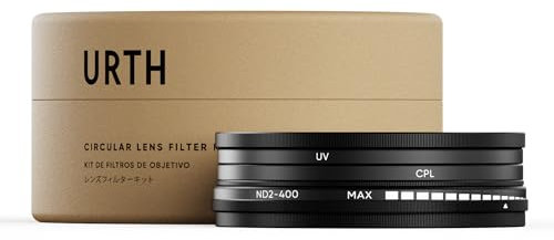 Urth 55mm 3-in-1 Lens Filter Kit — UV, Circular Polarizing (CPL), Variable Neutral Density ND2-400 Multi-Coated Optical Glass, Ultra-Slim Camera Lens Filters
