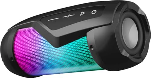 BIG BEN Interactive Party Mini Speaker Bluetooth con Effetti Luminosi Resistente agli Schizzi d'Acqua, Nero
