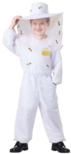 Dress-up-America biodlare kostym för barn - vit bee keeper klänning upp - innehåller en jumpsuit och hatt med bifogad slöja