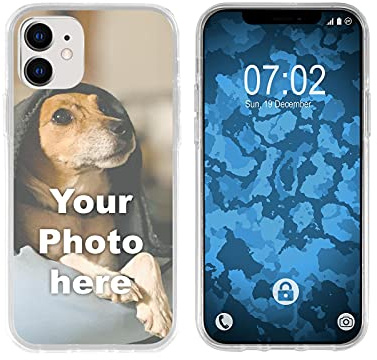 PhoneNatic personalisierte Handyhülle für iPhone 12 Mini Custom Case transparent zum selbst gestalten mit eigenem Foto Bild Text individuell
