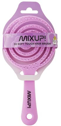 Mixup! 3D Soft Touch Bio Haarbürste Lila, Haarbürste ohne Ziepen für Damen, Herren & Kinder - Entwirrbürste auch für Locken & Lange Haare