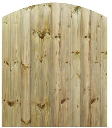Made to Measure 5ft Wooden Garden Gate, Custom T&G Fully Framed Arch Top Treated Timber Door for Outdoor Pathway Home Access, MAX 150cm High x MAX 120cm Wide