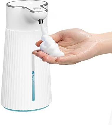 Elektrische Seifenspender Automatisch mit Sensor,400ml Spülmittelspender Wandmontage USB Wiederaufladbare Schaumseife Spender,IPX5 Wasserdicht Schaumspender für Bad Toilette Küche Büro (Schaum)