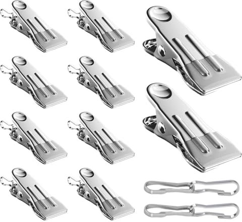 30 Stück Wäscheklammern Edelstahl - Klammern Metall, rutschfeste Wäscheklammer mit Abnehmbarem Haken, Wäscheklammern Metall für Socken, Handtuch, Fotos, Papiere