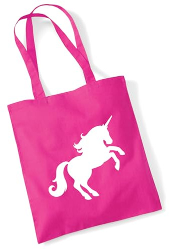 Huuraa Jutetasche Einhorn Silhouette Geschenk 10 Liter Fuchsia Baumwolle Einhorn Aufmerksamkeit