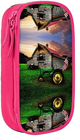 MOLIAE Federmäppchen, Motiv: Old Traktor, Foto, Bauernhof, hohe Kapazität, langlebige Federmäppchen, Organizer-Etui, für Männer und Frauen, rose, Einheitsgröße, modisch