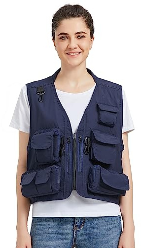 Ziker Damen Mesh Atmungsaktive Outdoor Quick Dry Safair Cargo Angeln Reise Weste mit mehreren Taschen