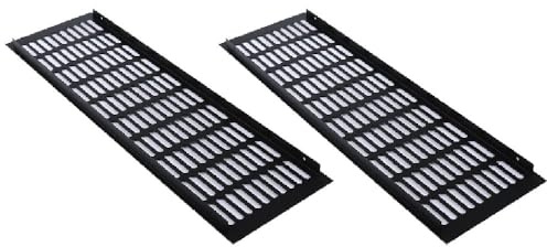 2 piezas de cubierta de rejilla de ventilación, 150mm x 500mm, cubierta de rejilla de ventilación de aleación de aluminio negro, rejilla de ventilación transpirable para armario de cocina y