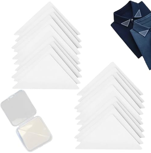 100 Pcs 2 Boxes Collar Stay Stickers Men's Polo Shirt Collar Sticker Self Adhesive Shirt Collar Stiffeners for Men Women Shirt Polo Shirt