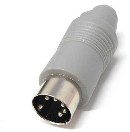 DRUT 6 Pin Mini-DIN PS/2 Female to 5 Pin DIN AT Male Adapter Cable Converter Compatible with Music Instruments, Keyboard