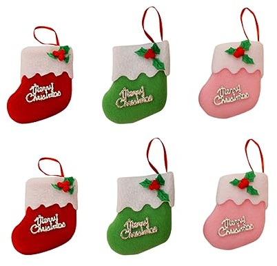IMIKEYA 6stücke Mini Weihnachtsstrümpfe Aus Stoff Bunte Kleine Hängeornamente Robuste Weihnachtliche Deko Zum Aufhängen Am Baum Für Zuhause Büro Restaurant Vielseitige Festtagsdekoration