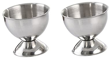 PartyKindom 2 Piezas hueveras cocidas hueveras de Acero Inoxidable Soporte para Huevos para Nevera Soporte para Plantas huevera de Acero Inoxidable Antiguo Bandeja Estante Colocar