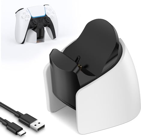 Station de charge pour manette PS5, station de charge USB rapide IINE pour manette PS5 DualSense Edge, avec indicateur de charge et câble de charge