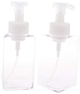 Duiaynke 2 x Kunststoff-Flasche, nachfüllbarer Seifenhalter für schäumende Seife, Spender für Schaumbad oder Handseife (transparent)