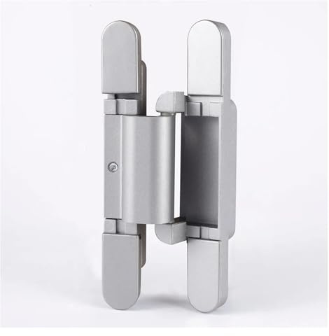 FX2 60 3D puerta rebajada bisagras de puerta de entrada ocultas bisagra de puerta oculta de aleación de zinc(Silver)