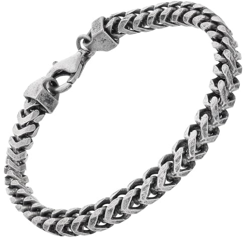 trendor Herren-Armband 925 Silber Oxydiert Fuchsschwanzkette 5,1 mm maskuliner Armschmuck für Männer, modisches Accessoire und tolle Geschenkidee 68204-23 23 cm