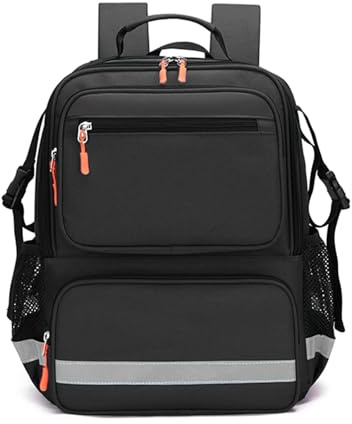 3DTengkit Bolsa de primeros auxilios, mochila médica vacía, traumatismos con reflectante, kit de emergencia médica, para actividades al aire libre, viajes, camping, bolsa, Negro , 33 x 21 x 41 cm