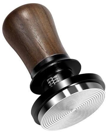 Notsek Tamper 54mm 30lbs Druckregulierend Feder Walnussholz für Sage | Self Levelling Kalibriert Feder Kaffee Espresso Tamper, Edelstahl Base, für Sage Barista Express/Touch Siebträger