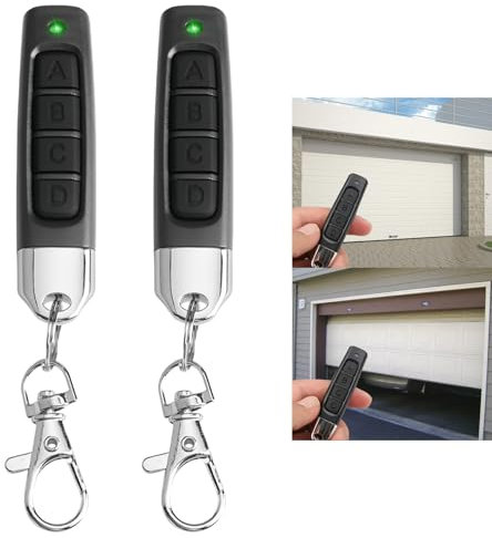 433MHz Universal Garage Door Remote Control - 2Pcs 4-in-1 Duplicator, Electric Gate Fob, Opener Motor Compatible