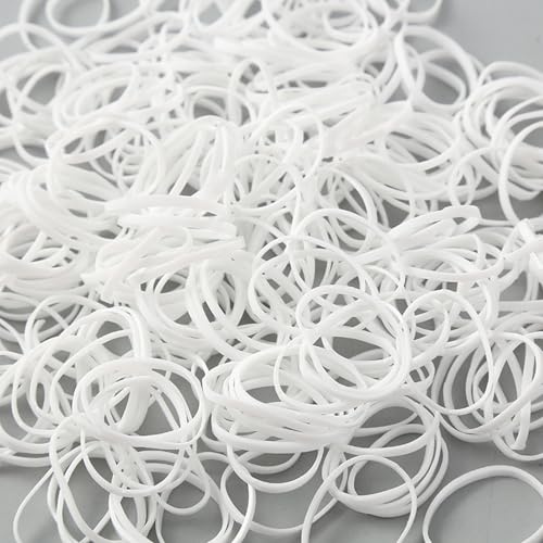 1000pcs Small HairRubber Bands,Elastic Hair Bands Soft Mini Hair Ties for Women, Kids, Braids, for Daily Styling, White