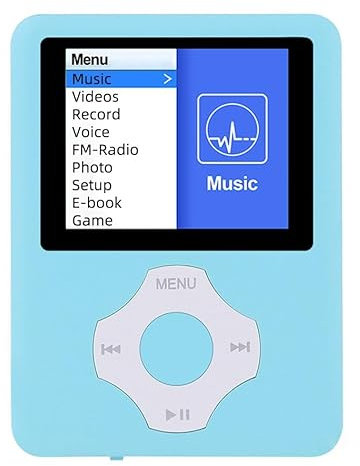 Lettore MP4 da 1,8 pollici con display LCD, lettore musicale MP3, FM, supporto video film, portatile e leggero