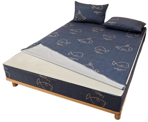 Coprimaterasso Impermeabile Coprimaterasso impermeabile stampato con cerniera Coprimaterasso traspirante rimovibile su 6 lati, lenzuolo con angoli all-inclusive Per Waterproof(Color 01,200X200X20cm 1P