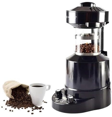 WhAeoy Tostatrice Elettrica Professionale per Chicchi caffè, Macchina per Tostare caffè Ad Aria Automatica 2100W, con Timer, velocità del Vento Regolabile, Regolazione dell'Aria Calda,Black