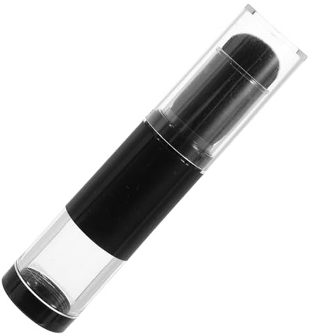 FOMIYES Brocha de Maquillaje Ligera y Portátil de Plástico Negro Blush Brush Recargable para Rubor para Base y Polvos Sueltos