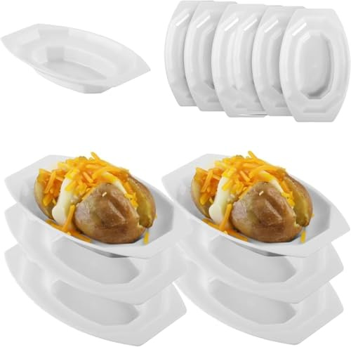 6Pcs Microwave Potato Baker Tray BPA Free Potato Cooker Jacket Stand for Even Cooking, Quick & Healthy Steamer Tool, Dishwasher Safe Plastic Potato Holder for Medium Potatoes