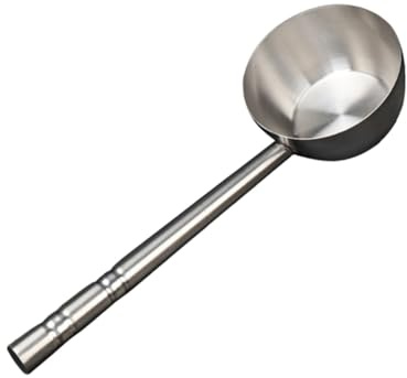 VALICLUD Cazo de Agua de Acero Inoxidable con Plano y Mango Cucharón Resistente para Cocina y Comedor Diseño Duradero y Capacidad