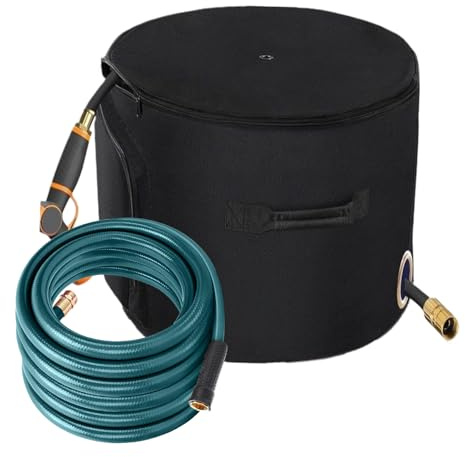 Soporte de manguera de jardín: caja de almacenamiento al aire libre, organizador de mangueras grandes, carrete pesado, suministros de patio impermeables | Driveway Garage Garage Farm junto a la piscin