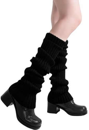 Stulpen Damen,Leg Warmers Beinstulpen Beinwärmer Mädchen Winter Schwarz Grau Weiße Bein Stulpen Kinder Socken Legwarmers Frauen Stulpensocken Dicke Slouch Wadenwärmer,für Stiefel Girls Waden Warme