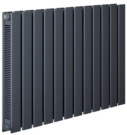 MILANO Anthracite Horizontal Double Flat Panel Convector Radiator 600x840mm