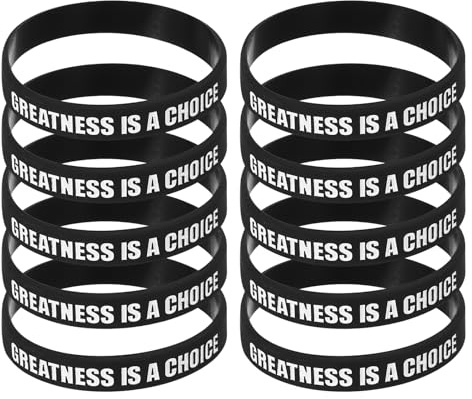 PATIKIL 10Pcs Create Who You Want To Be Motivational Wristbands, Personalized Bands with Text Silicone Wristbands Custom Rubber Bracelets for Fitness Workouts Exercise, Black/White