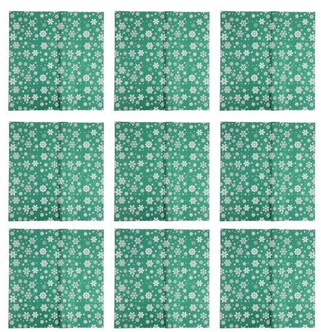 ROMISBABA Weihnachtsgeschenkpapier 20 Rollen 56X56cm Wendbares Schneeflockenpapier Grün Kraftpapier Jumbo Rollen für Festliches Verpacken und Basteln