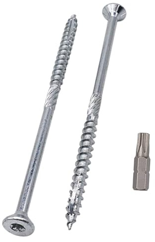 SKIR'CO (50 pièces) Vis à bois en acier zingué 6,0 x 120 mm, tête fraisée Torx, type 17, vis pour panneaux de particules, partiellement filetées