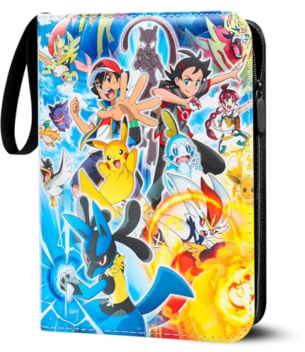 Sammelalbum für Pokemon Karten, 50 Seiten 400 Karten Kapazität Sammelkarten Album Sammelmappe Karten Ordner Heft, Tragbar Wasserdicht PU-Material Sammelkartenalben, Geschenk für Kinder (S400)
