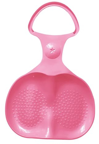 Schneeteller Schneerutscher, Dauerhaft Schneeflitzer, Poporutscher Erwachsene Kinder, Schneeflitzer Schlitten Bob mit Handgriff, Anschließbarer Schneerutscher Popo-Rutscher Bob (1-Pink)