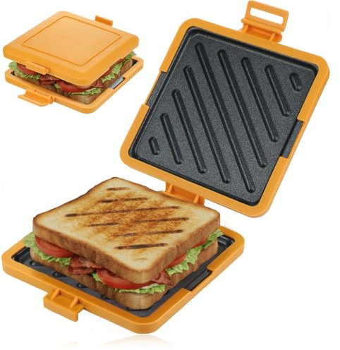 SPARES2GO Microwave Toastie Maker Sandwich Grill Microwaveable Grilled Non-stick Dishwasher Safe
