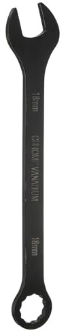 QUARKZMAN Llave Combinada Métrica 18mm CR-V Acero 12 Puntos Caja Y Extremo Abierto Llaves Doble Extremo Herramientas Para Reparaciones Domésticas Automotrices Maquinaria DIY, Negro