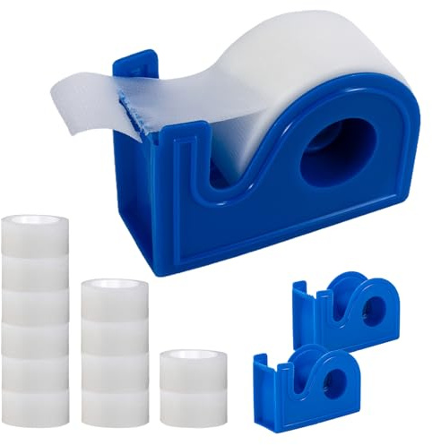 12 Rollen Mikroporöses Tape, 2.5cm x 9m, Atmungsaktives Klebeband | Selbstklebendes Mikroporen Klebeband mit 2 Klebebandhalter zur Wundfixierung, Fixierung, Wundversorgung