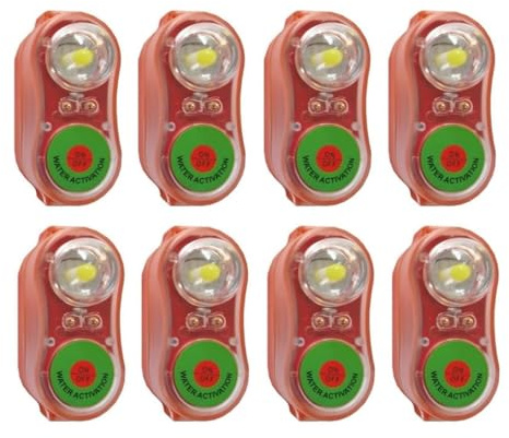 Generico Luci Giubbotto Salvataggio a LED con Attivazione ad Acqua - Set da 8 Pezzi - Rosse e Verdi per Emergenza in Mare per Sopravvivenza in Acqua di Emergenza 8 Pezzi/6Pezzi/4Pezzi