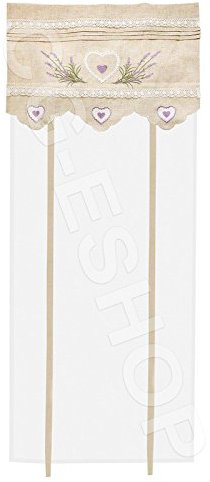 Confezioni.Giuliana Coppia Tenda Finestra PORTAFINESTRA PROVENZALE Shabby Bianco Ecru' Lino Lavanda (45x240 (Coppia))
