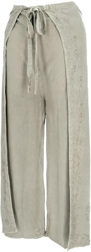 GURU SHOP Palazzohose, Langer Boho Hosenrock, Wickelhose, Sommerhose Beige - Modell 7, Damen