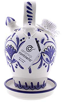 CERÁMICA RAMBLEÑA | Décoration de cruche en Argile Genil de La Rambla (Córdoba) | Botijo ​​décoratif | 100% Fait Main | 3.5 litres | Écho | Accessoires Inclus