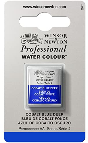 Winsor & Newton Professional Watercolour Paint, Artist Quality, Finest Pigments, Cobalt Blue Deep, Half Pan