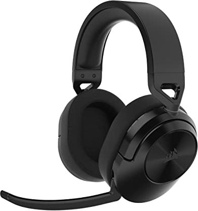 Corsair HS55 WIRELESS CORE Auriculares Ligeros para Juegos - Micrófono Omnidireccional - Transductores de Neodimio - Alcance de Hasta 15 Metros - iCUE - PC, PS5, PS4, Nintendo Switch - Carbono